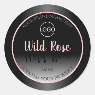 Black and White Product Labels Pink Frame Logo