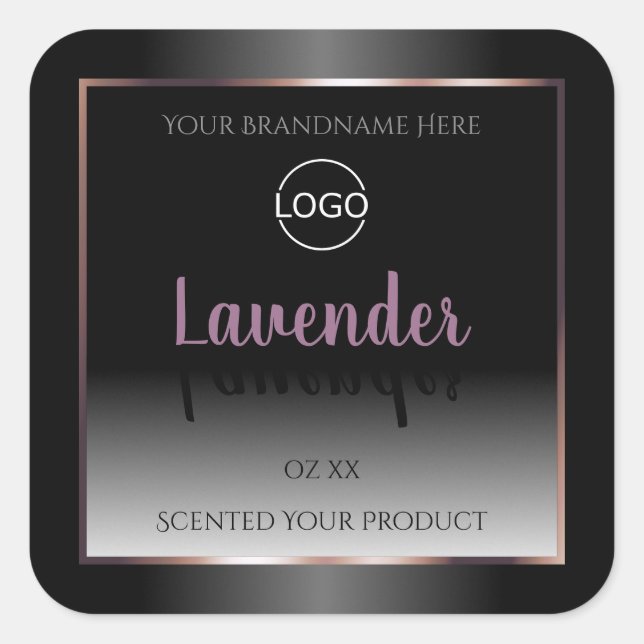 Black and White Product Labels Purple Frame Logo (Front)