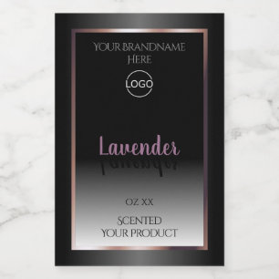 Black and White Product Labels Purple Frame Logo