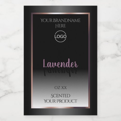 Black and White Product Labels Purple Frame Logo