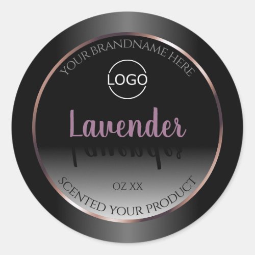 Black and White Product Labels Purple Frame Logo