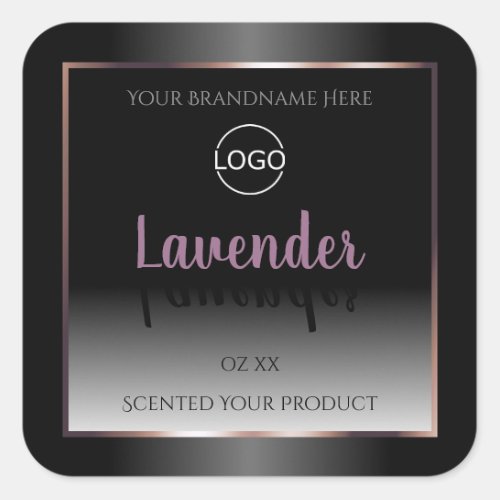 Black and White Product Labels Purple Frame Logo