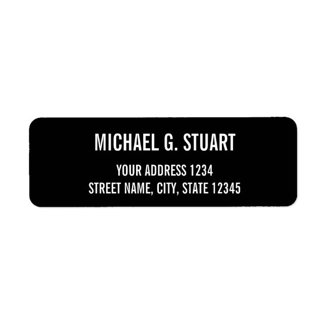 Black and White Professional Bold Text Label (Front)