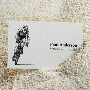 Black And White Professional Cyclist Business Card