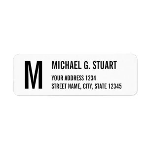 Black and White Professional Monogram Bold Text Label
