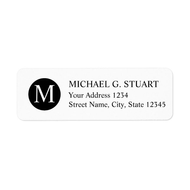 Black and White Professional Monogram Label (Front)