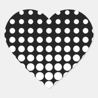 Black and White Progressive Dots Heart Sticker