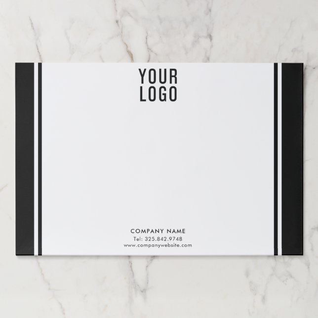 Black and White Promotional Business Logo Paper Pad (Front)