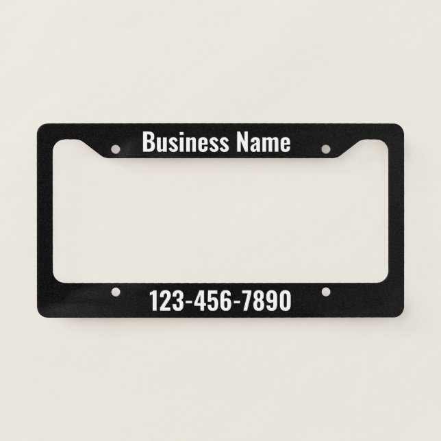 Black and White Promotional Template License Plate Frame (Front)