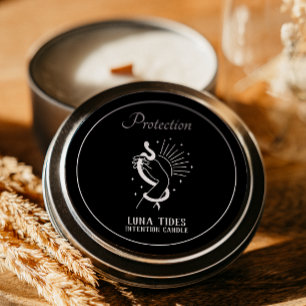 Black And White Protection Intention Candle Label
