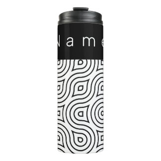Black and White Psychedelic Waves  Thermal Tumbler