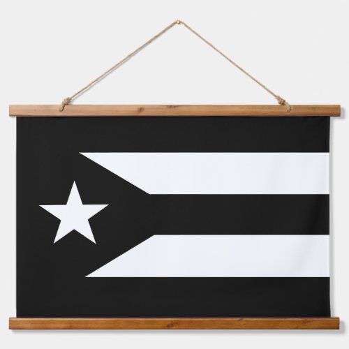 Black and White Puerto Rico Resistance Flag Hanging Tapestry