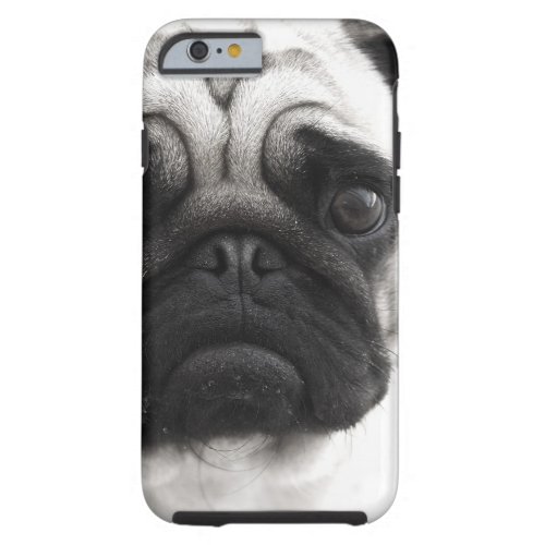 Black and White Pug Tough iPhone 6 Case