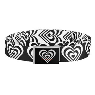 black and white pulsating zebra heart Thunder_Cove Belt