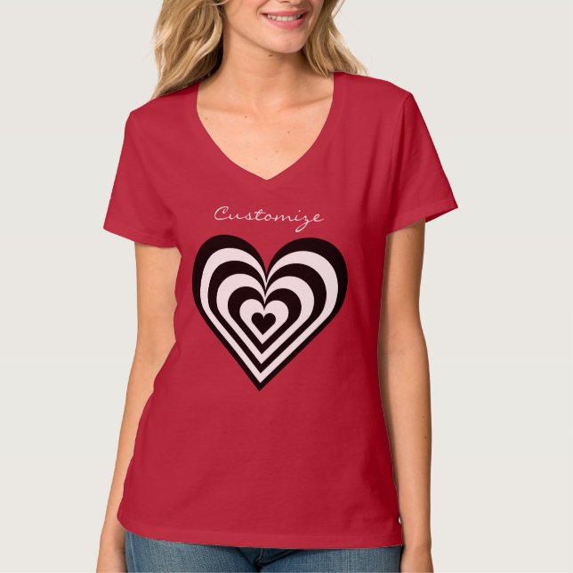black and white pulsating zebra hearts love T-Shir T-Shirt (Front)