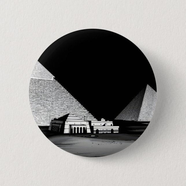 Black and White Pyramids Button (Front)