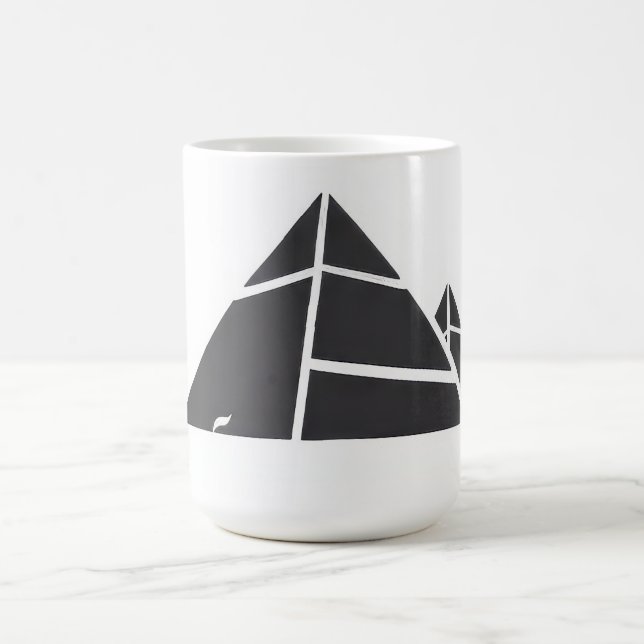 Black and White Pyramids Coffee Mug (Center)