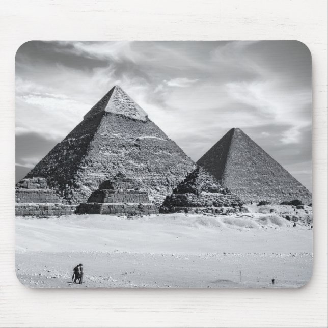 Black and White Pyramids Mouse Pad (Front)