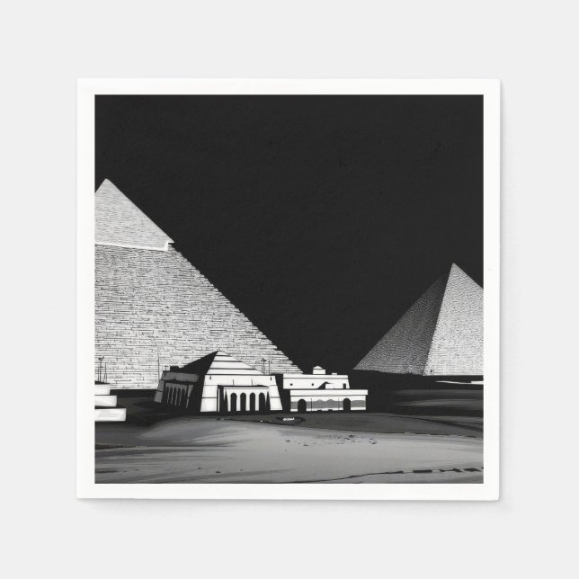 Black and White Pyramids Napkins (Front)