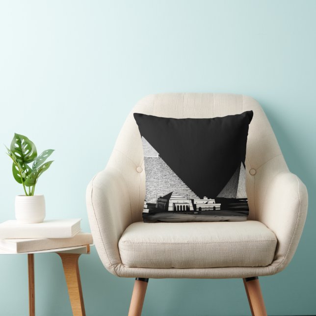 Black and White Pyramids Throw Pillow (Chair)