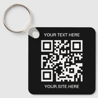 Black and White QR Code Keychain