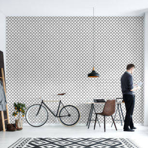 Black and White Quatrefoil Pattern Design Wallpaper