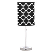 Black and White Quatrefoil Pattern Table Lamp (Back)