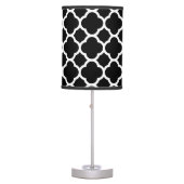 Black and White Quatrefoil Pattern Table Lamp (Front)
