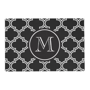 Black and White Quatrefoil Placemat