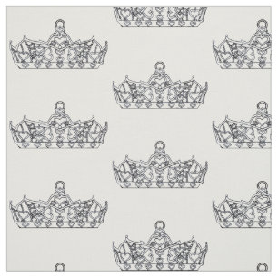 black and white queen of hearts crown tiara fabric