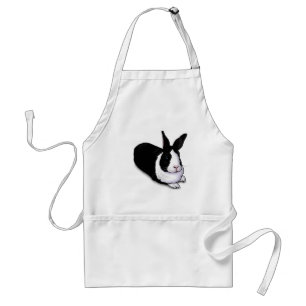 Black and White Rabbit Adult Apron