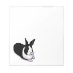 Black And White Rabbit Notepad at Zazzle