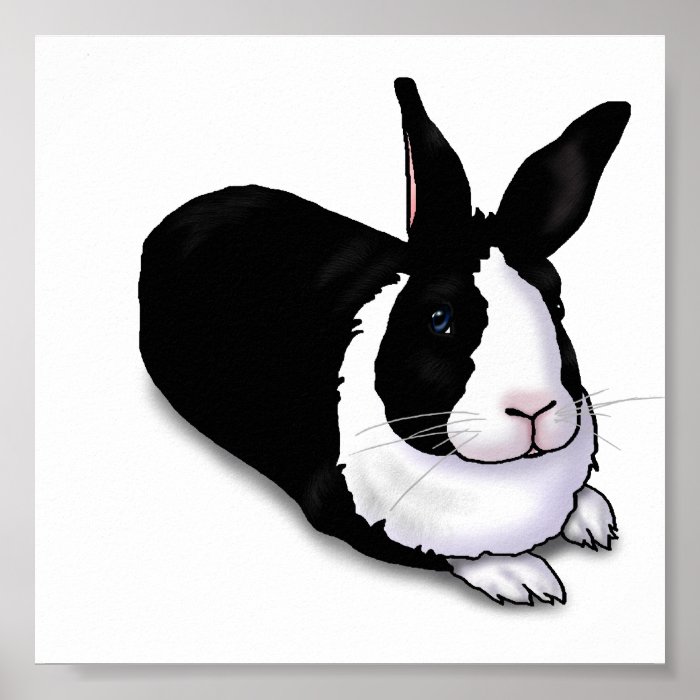 Black and White Rabbit Print