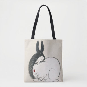 Black and white rabbits by Kōno Bairei Tote Bag