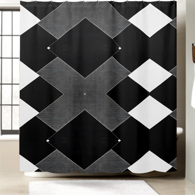 Black and White Race Pattern Shower Curtain (Creator Uploaded)