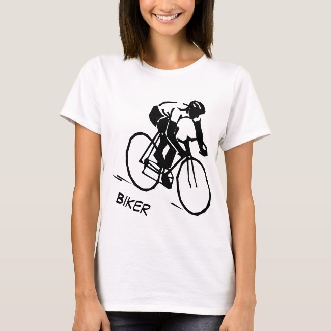 Black and White Racing Bicycle T-Shirt