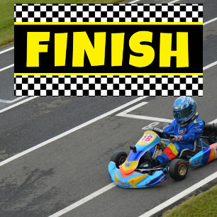 Black and White Racing Finish Line Banner Checker