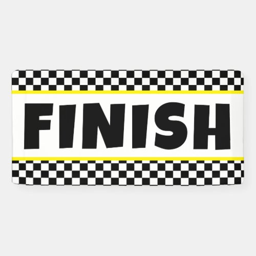 Black and White Racing Finish Line Banner | Race D