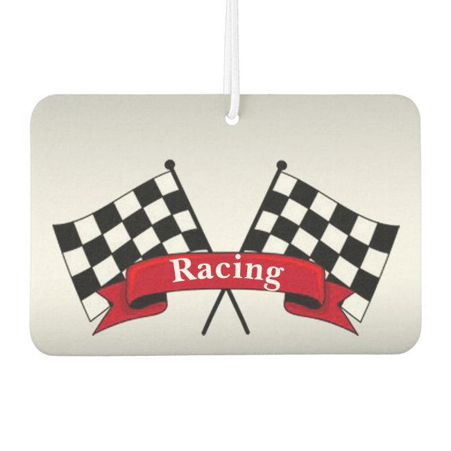 Black and White Racing Flags Air Freshener