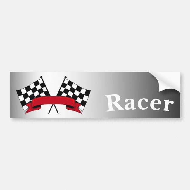 Black and White Racing Flags Bumper Sticker