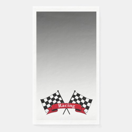 Black and White Racing Flags Paper Guest Towels