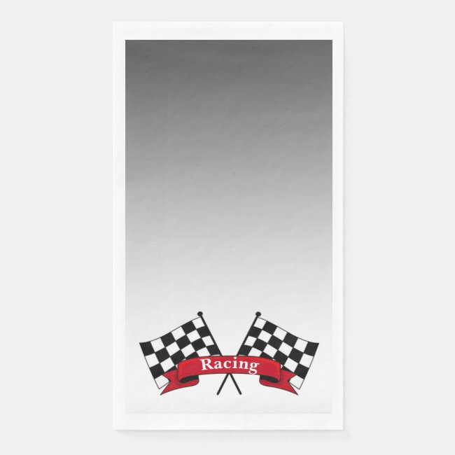 Black and White Racing Flags Paper Guest Towels