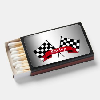 Black and White Racing Flags Set of Match. Boxes