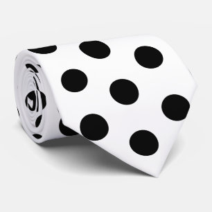 Black and White Racing Silks Polka Dot Derby Neck Tie
