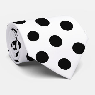 Black and White Racing Silks Polka Dot Derby Neck Tie