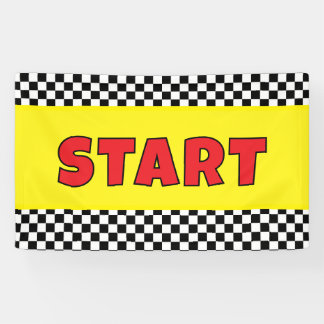 Black and white Racing START Line Banner