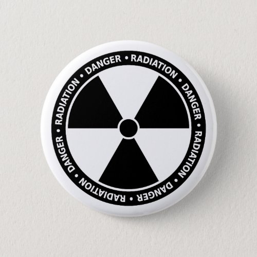 Black and White Radiation Symbol Button