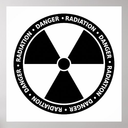Black and White Radiation Symbol Poster