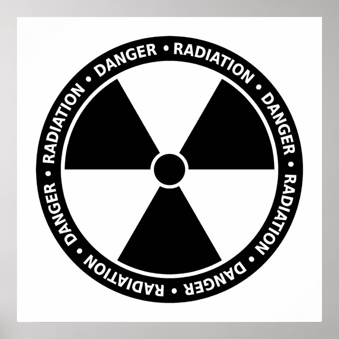 Black and White Radiation Symbol Poster