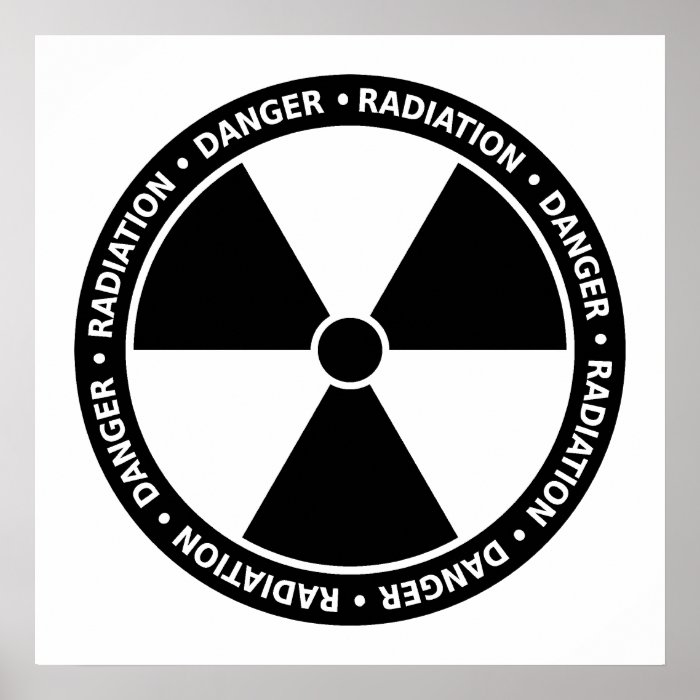 Black and White Radiation Symbol Poster | Zazzle